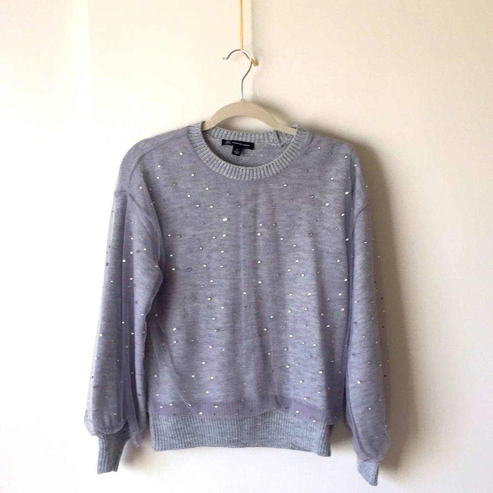 Embellished Sheer Top